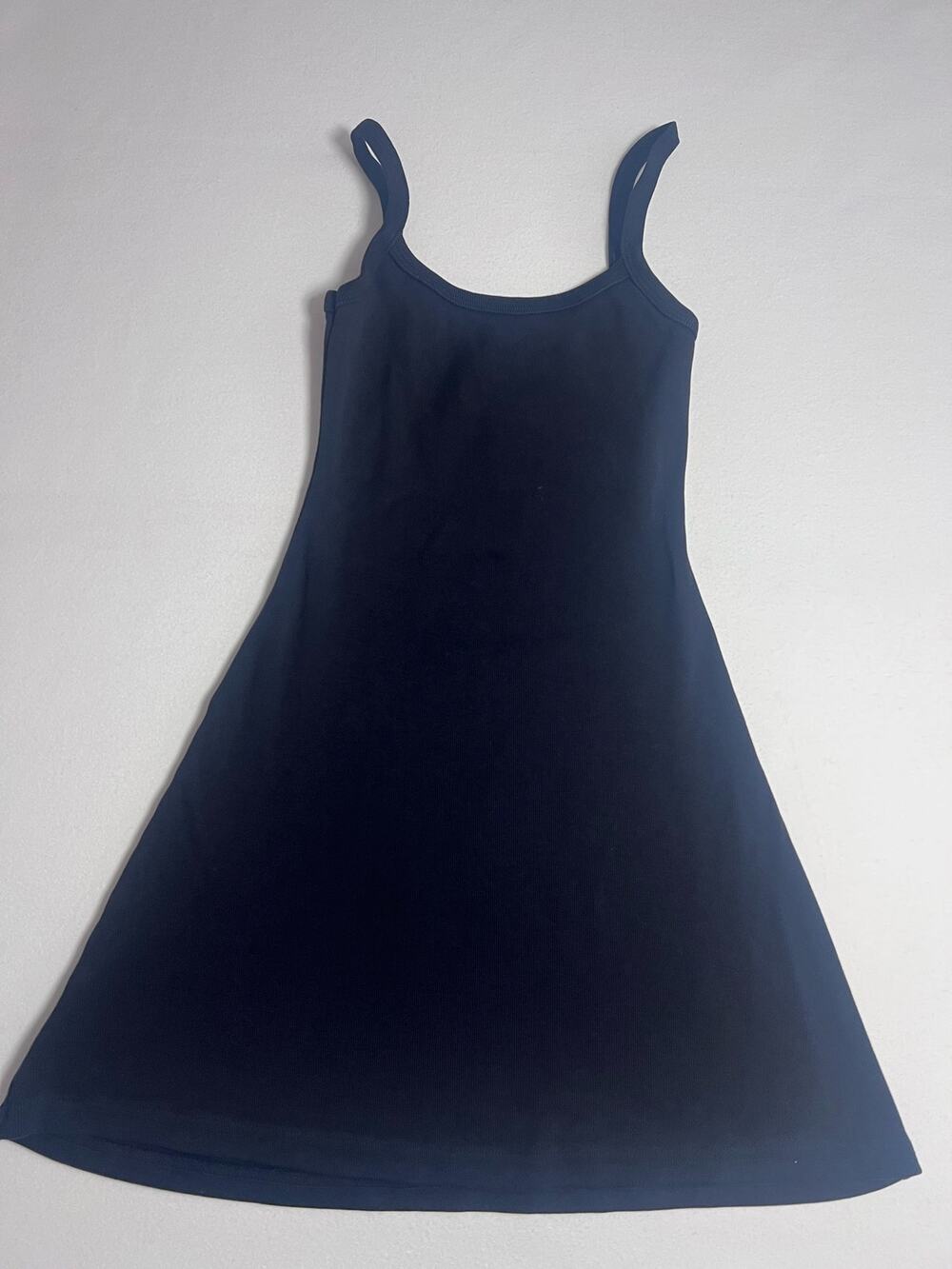 Los Angeles Apparel Black Ribbed Tank Mini Dress XS Y2K Made in USA